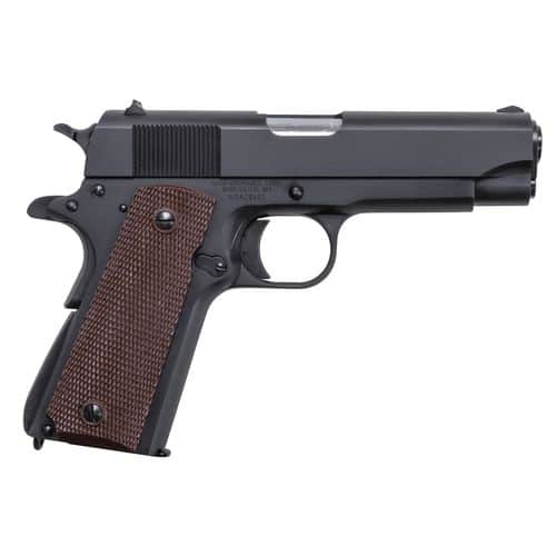 Auto-Ordnance 1911BKOC 1911-A1 Commander 45 ACP 4.25" 7+1 Matte Black Carbon Steel Frame & Slide Checkered Brown Polymer Grip Auto-Ordnance 1911BKOC 1911-A1 Commander 45 ACP 4.25" 7+1 Matte Black Carbon Steel Frame & Slide Checkered Brown Polymer Grip