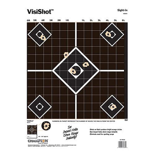 Champion Targets 45804 VisiShot Sight-In 5-Diamond Hanging Paper Target 13" x 18" 10 Per Pack Champion Targets 45804 VisiShot Sight-In 5-Diamond Hanging Paper Target 13" x 18" 10 Per Pack
