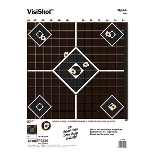 Champion Targets 45804 VisiShot Sight-In 5-Diamond Hanging Paper Target 13" x 18" 10 Per Pack Champion Targets 45804 VisiShot Sight-In 5-Diamond Hanging Paper Target 13" x 18" 10 Per Pack