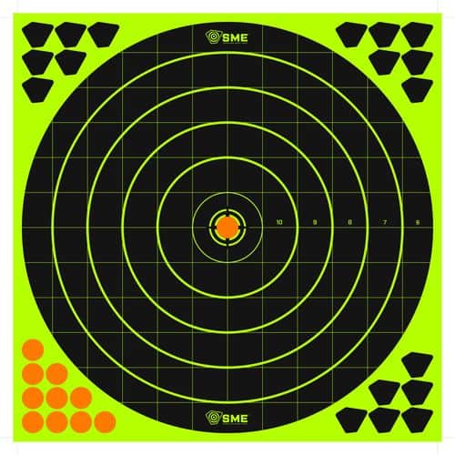 SME SMETRG12RS Splatter Bullseye Hanging Paper Target 12" 6 Per Pack SME SMETRG12RS Splatter Bullseye Hanging Paper Target 12" 6 Per Pack