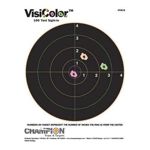 Champion Targets 45824 VisiColor Bullseye Hanging Paper Target 8.50" x 11" 10 Per Pack Champion Targets 45824 VisiColor Bullseye Hanging Paper Target 8.50" x 11" 10 Per Pack