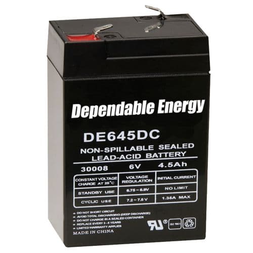 American Hunter DE30052 HR Rechargeable Battery 6 Volt 4.5 mAh American Hunter DE30052 HR Rechargeable Battery 6 Volt 4.5 mAh