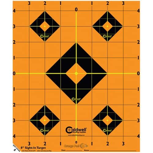 Caldwell 522357 Orange Peel Sight-In Self-Adhesive Paper 5-Diamond Black/Orange 5 Pack Caldwell 522357 Orange Peel Sight-In Self-Adhesive Paper 5-Diamond Black/Orange 5 Pack