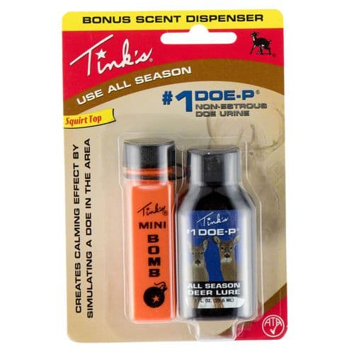 Tinks W6249 #1 Doe-P w/Mini Bomb Deer Attractant Doe Urine 1 oz Tinks W6249 #1 Doe-P w/Mini Bomb Deer Attractant Doe Urine 1 oz