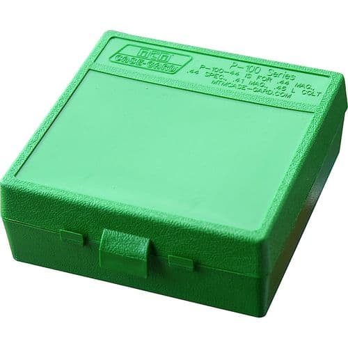MTM Case-Gard P-100-44-10 Case-Gard P-100 Multi-Caliber Handgun Green Polypropylene 100rd MTM Case-Gard P-100-44-10 Case-Gard P-100 Multi-Caliber Handgun Green Polypropylene 100rd
