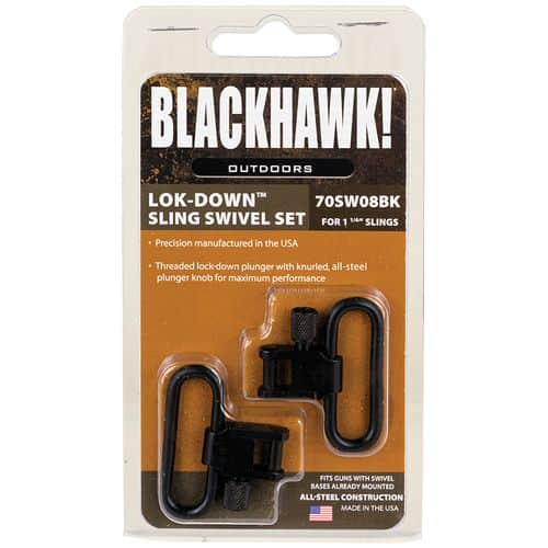 Blackhawk 70SW08BK Lok-Down Swivel Set Blued 1.25" Steel 2 Pc. Blackhawk 70SW08BK Lok-Down Swivel Set Blued 1.25" Steel 2 Pc.