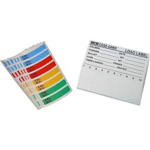 MTM Case-Gard LL-1 Load Labels Reloading 50 Pack Multi-Caliber Adhesive Paper 50 Load Labels & 48 Small Color Coded Labels MTM Case-Gard LL-1 Load Labels Reloading 50 Pack Multi-Caliber Adhesive Paper 50 Load Labels & 48 Small Color Coded Labels