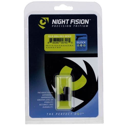 Night Fision GLK004003WGW Perfect Dot Suppressor Height Set Square Tritium Green with White Outline Front & Rear Black Frame for Most Glock Night Fision GLK004003WGW Perfect Dot Suppressor Height Set Square Tritium Green with White Outline Front & Rear Black Frame for Most Glock