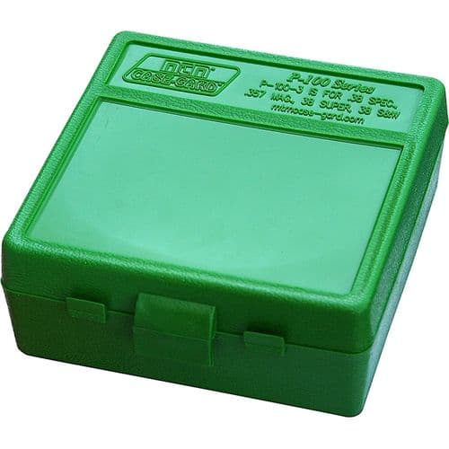 MTM Case-Gard P-100-3-10 Case-Gard P-100 Multi-Caliber Handgun Green Polypropylene 100rd MTM Case-Gard P-100-3-10 Case-Gard P-100 Multi-Caliber Handgun Green Polypropylene 100rd