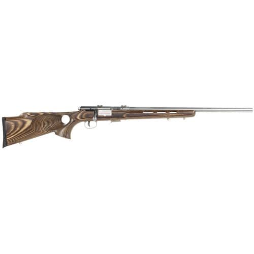 Savage Arms 94725 93 BTVS 22 Mag 5+1 Cap 21" Satin Stainless Rec/Barrel Natural Brown Fixed Thumbhole Stock Right Hand (Full Size) with AccuTrigger Savage Arms 94725 93 BTVS 22 Mag 5+1 Cap 21" Satin Stainless Rec/Barrel Natural Brown Fixed Thumbhole Stock Right Hand (Full Size) with AccuTrigger