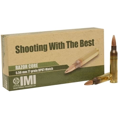 IMI Systems 5.56x45mm NATO 77 Grain HPBT Match 20 Round Box IMI Systems 5.56x45mm NATO 77 Grain HPBT Match 20 Round Box