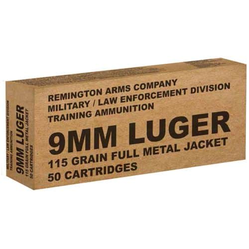 Remington Ammunition B9MM3 Overrun9mm Luger 115 GR Full Metal Jacket (FMJ) 50 Bx/ 10 Cs Remington Ammunition B9MM3 Overrun9mm Luger 115 GR Full Metal Jacket (FMJ) 50 Bx/ 10 Cs