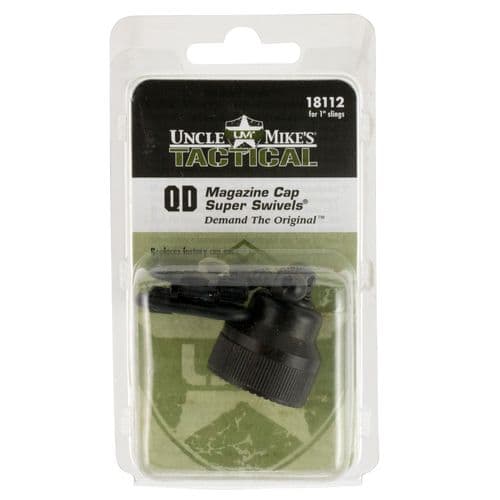 Uncle Mike's 18112 Super Swivel Magazine Cap Black 1" Quick Detach Shotgun Mossberg 590/835 Steel Uncle Mike's 18112 Super Swivel Magazine Cap Black 1" Quick Detach Shotgun Mossberg 590/835 Steel