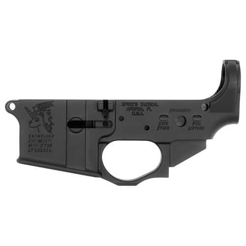 Spikes STLS030 Snowflake Stripped Lower Receiver Multi-Caliber 7075-T6 Aluminum Black Anodized for AR-15 Spikes STLS030 Snowflake Stripped Lower Receiver Multi-Caliber 7075-T6 Aluminum Black Anodized for AR-15