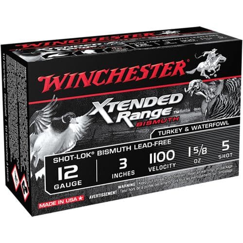 Winchester Ammo XRB1235 Xtended Range Bismuth Shot-Lok 12 Gauge 3" 1 5/8 oz 5 Shot 10 Bx/ 10 Cs Winchester Ammo XRB1235 Xtended Range Bismuth Shot-Lok 12 Gauge 3" 1 5/8 oz 5 Shot 10 Bx/ 10 Cs