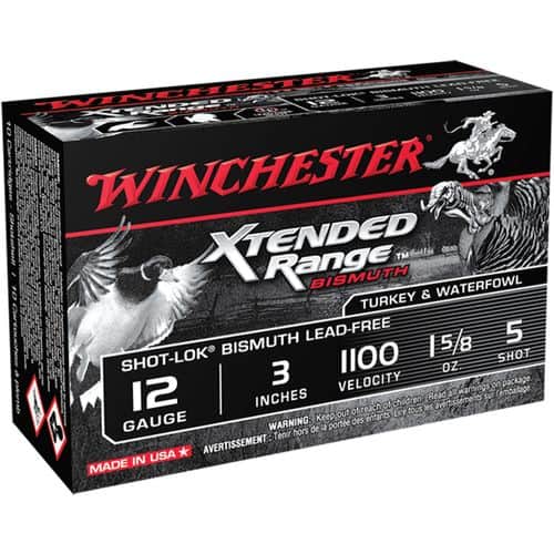 Winchester Ammo XRB1235 Xtended Range Bismuth Shot-Lok 12 Gauge 3" 1 5/8 oz 5 Shot 10 Bx/ 10 Cs Winchester Ammo XRB1235 Xtended Range Bismuth Shot-Lok 12 Gauge 3" 1 5/8 oz 5 Shot 10 Bx/ 10 Cs
