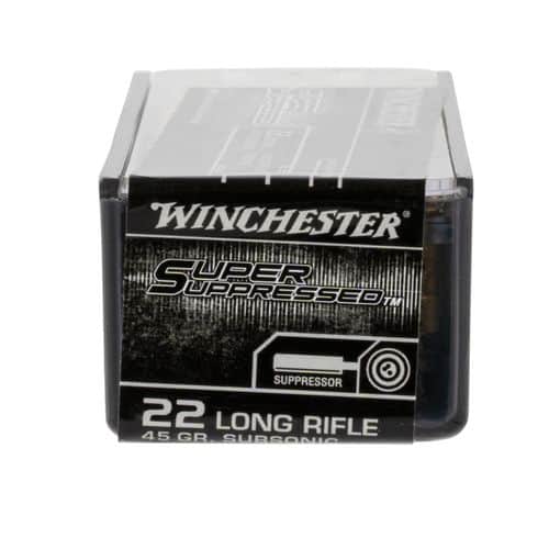 Winchester Ammo Super Suppressed 22 LR 45 gr Black Copper Plated Round Nose - SUP22LR Winchester Ammo Super Suppressed 22 LR 45 gr Black Copper Plated Round Nose - SUP22LR