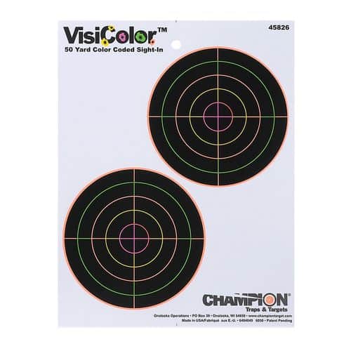 Champion Targets 45826 VisiColor Double Bullseye Bullseye Hanging Paper Target 8.50" x 11" 10 Per Pack Champion Targets 45826 VisiColor Double Bullseye Bullseye Hanging Paper Target 8.50" x 11" 10 Per Pack