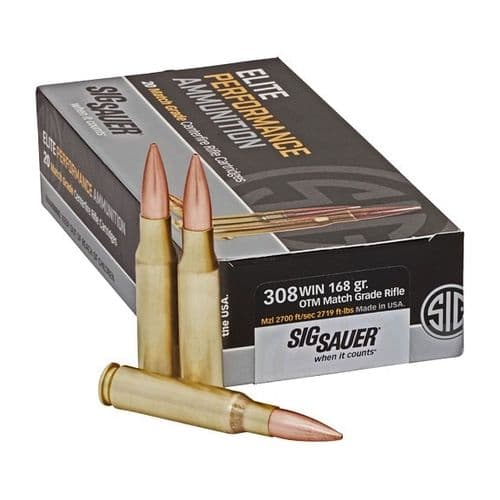 Sig Sauer Elite Hunting .308 Win 168 Grain OTM 20 Round Box Sig Sauer Elite Hunting .308 Win 168 Grain OTM 20 Round Box
