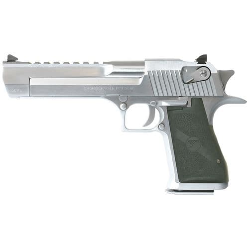 Magnum Research DE50BC Desert Eagle Mark XIX 50 AE 6" 7+1 Brushed Chrome Carbon Steel Frame & Slide Black Rubber Grip Magnum Research DE50BC Desert Eagle Mark XIX 50 AE 6" 7+1 Brushed Chrome Carbon Steel Frame & Slide Black Rubber Grip