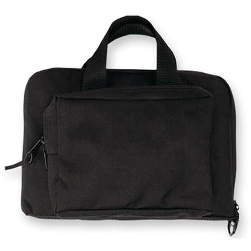 Bulldog BD915 Deluxe Mini Range Bag Water Resistant Black Nylon with Inside & Outer Storage Pockets 11" x 7" x 2" Interior Dimensions Bulldog BD915 Deluxe Mini Range Bag Water Resistant Black Nylon with Inside & Outer Storage Pockets 11" x 7" x 2" Interior Dimensions