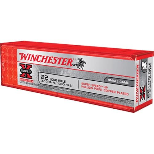 Winchester Ammo X22LRHSS1 Super-X 22 LR 37 gr Super Speed Hollow Point Copper Plated 100 Bx/20 Cs Winchester Ammo X22LRHSS1 Super-X 22 LR 37 gr Super Speed Hollow Point Copper Plated 100 Bx/20 Cs