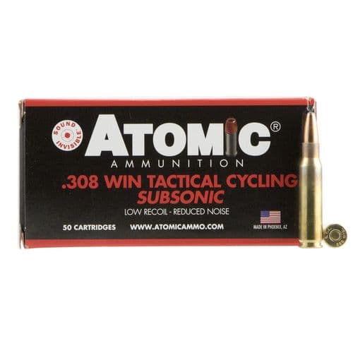 Atomic 00472 Rifle Subsonic 308 Win 260 gr Soft Point Round Nose (SPRN) 50 Bx/ 10 Cs Atomic 00472 Rifle Subsonic 308 Win 260 gr Soft Point Round Nose (SPRN) 50 Bx/ 10 Cs