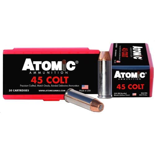 Atomic 00444 Pistol 45 Colt (LC) 250 gr Bonded Match Hollow Point 50 Bx/ 10 Cs Atomic 00444 Pistol 45 Colt (LC) 250 gr Bonded Match Hollow Point 50 Bx/ 10 Cs