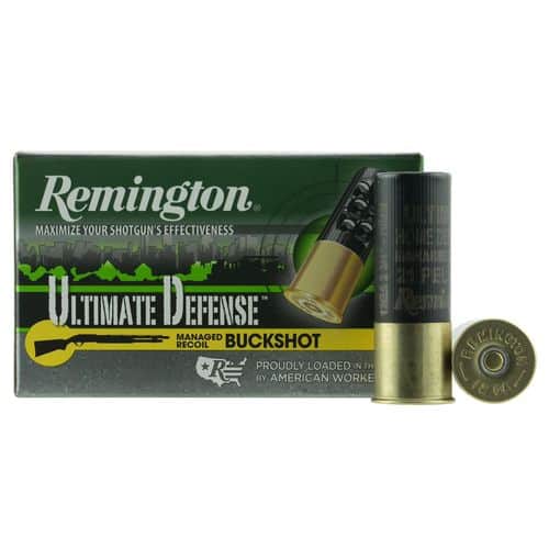 Remington Ammunition 20637 Ultimate Defense 12 Gauge 2.75" 21 Pellets 4 Buck Shot 5 Bx/ 20 Cs Remington Ammunition 20637 Ultimate Defense 12 Gauge 2.75" 21 Pellets 4 Buck Shot 5 Bx/ 20 Cs