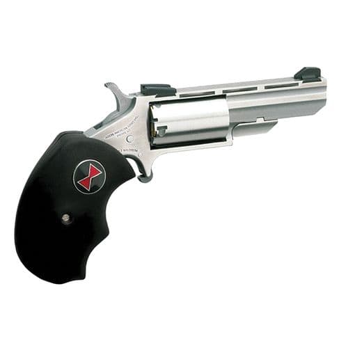 North American Arms BWM Black Widow 22 Mag 5rd 2" Overall Stainless Steel with Black Oversized Rubber Grip & Fixed Sights North American Arms BWM Black Widow 22 Mag 5rd 2" Overall Stainless Steel with Black Oversized Rubber Grip & Fixed Sights
