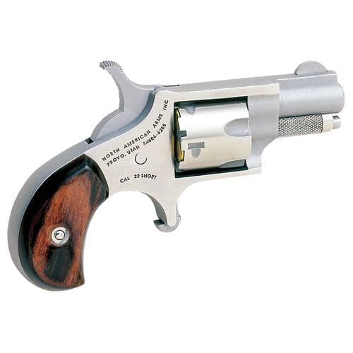 North American Arms 22S Mini-Revolver  22 Short 5rd 1.13" Overall Stainless Steel with Rosewood Birdshead Grip North American Arms 22S Mini-Revolver  22 Short 5rd 1.13" Overall Stainless Steel with Rosewood Birdshead Grip