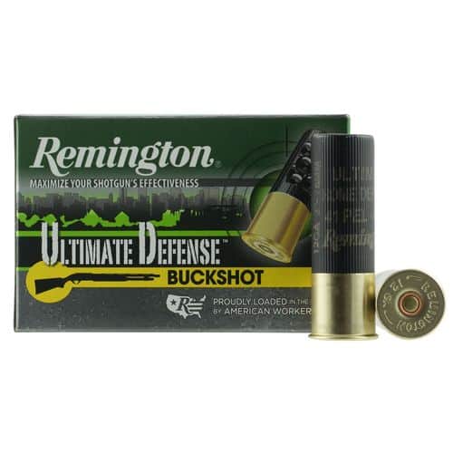 Remington Ammunition 20639 Ultimate Defense 12 Gauge 3" 41 Pellets 4 Buck Shot 5 Bx/ 20 Cs Remington Ammunition 20639 Ultimate Defense 12 Gauge 3" 41 Pellets 4 Buck Shot 5 Bx/ 20 Cs