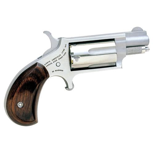 North American Arms 22MS Mini-Revolver *CA Compliant 22 Mag 5rd 1.13" Overall Stainless Steel with Rosewood Birdshead Grip North American Arms 22MS Mini-Revolver *CA Compliant 22 Mag 5rd 1.13" Overall Stainless Steel with Rosewood Birdshead Grip