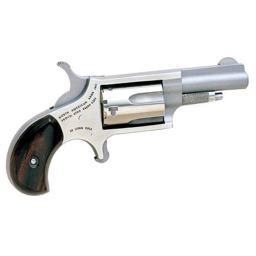 North American Arms 22LLR Mini-Revolver 22 LR 5rd 1.13" Overall Stainless Steel with Rosewood Birdshead Grip North American Arms 22LLR Mini-Revolver 22 LR 5rd 1.13" Overall Stainless Steel with Rosewood Birdshead Grip