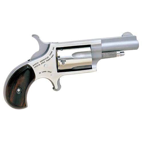 North American Arms 22LLR Mini-Revolver 22 LR 5rd 1.13" Overall Stainless Steel with Rosewood Birdshead Grip North American Arms 22LLR Mini-Revolver 22 LR 5rd 1.13" Overall Stainless Steel with Rosewood Birdshead Grip