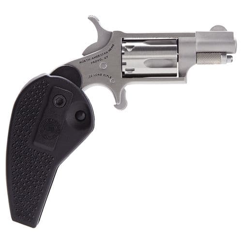 North American Arms 22LRHG Mini-Revolver  22 LR 5rd 1.13" Overall Stainless Steel with Black Synthetic Holster Grip North American Arms 22LRHG Mini-Revolver  22 LR 5rd 1.13" Overall Stainless Steel with Black Synthetic Holster Grip