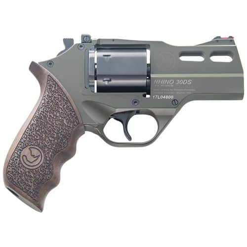 Chiappa Firearms 340285 Rhino 30DS 357 Mag 6rd 3" Blued Cylinder OD Green Steel Barrel OD Green Cerakote Aluminum Frame with Walnut Grip Chiappa Firearms 340285 Rhino 30DS 357 Mag 6rd 3" Blued Cylinder OD Green Steel Barrel OD Green Cerakote Aluminum Frame with Walnut Grip
