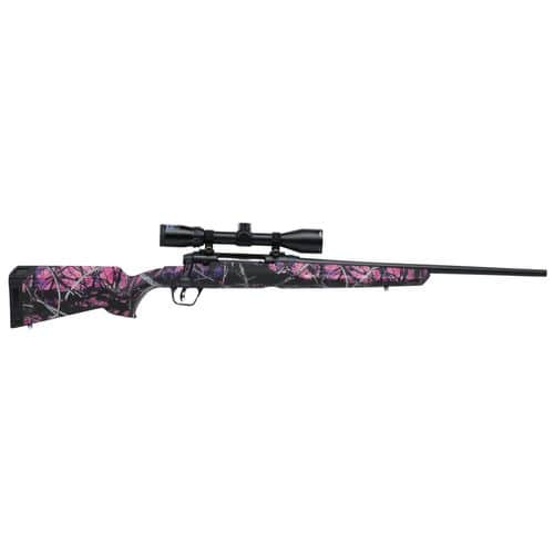 Savage Arms 57100 Axis II XP Compact 243 Win 4+1 Cap 20" Matte Black Rec/Barrel Muddy Girl Stock Right Hand Includes Bushnell Banner 3-9x40mm Scope Savage Arms 57100 Axis II XP Compact 243 Win 4+1 Cap 20" Matte Black Rec/Barrel Muddy Girl Stock Right Hand Includes Bushnell Banner 3-9x40mm Scope