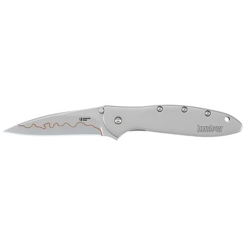 Kershaw 1660CB Leek 3" Drop Point Plain Bead Blasted 14C28N Sandvik 410 Stainless Blead Blasted Handle Folding Kershaw 1660CB Leek 3" Drop Point Plain Bead Blasted 14C28N Sandvik 410 Stainless Blead Blasted Handle Folding