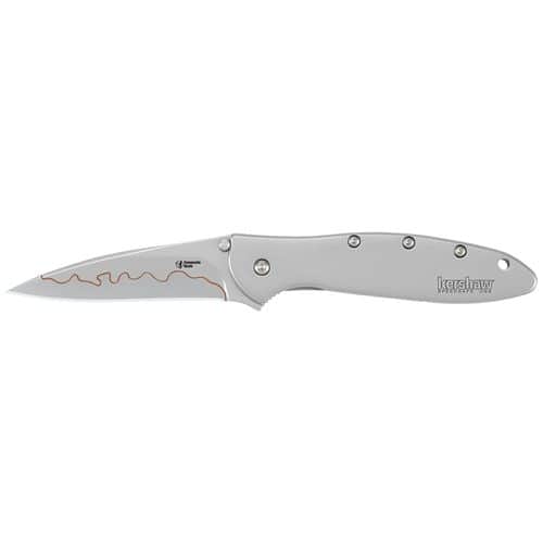 Kershaw 1660CB Leek 3" Drop Point Plain Bead Blasted 14C28N Sandvik 410 Stainless Blead Blasted Handle Folding Kershaw 1660CB Leek 3" Drop Point Plain Bead Blasted 14C28N Sandvik 410 Stainless Blead Blasted Handle Folding