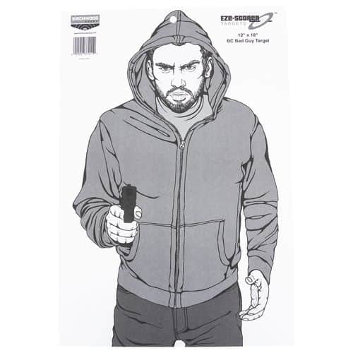 Birchwood Casey 37011 EZE-Scorer Bad Guy Bad Guy Silhouette Paper Target 12" x 18" 100 Per Pkg Birchwood Casey 37011 EZE-Scorer Bad Guy Bad Guy Silhouette Paper Target 12" x 18" 100 Per Pkg