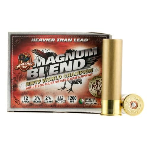 HEVI-Shot HS41205 Magnum Blend Turkey 12 Gauge 3.5" 2 1/4 oz 5,6,7 Shot 5 Bx/ 10 Cs HEVI-Shot HS41205 Magnum Blend Turkey 12 Gauge 3.5" 2 1/4 oz 5,6,7 Shot 5 Bx/ 10 Cs