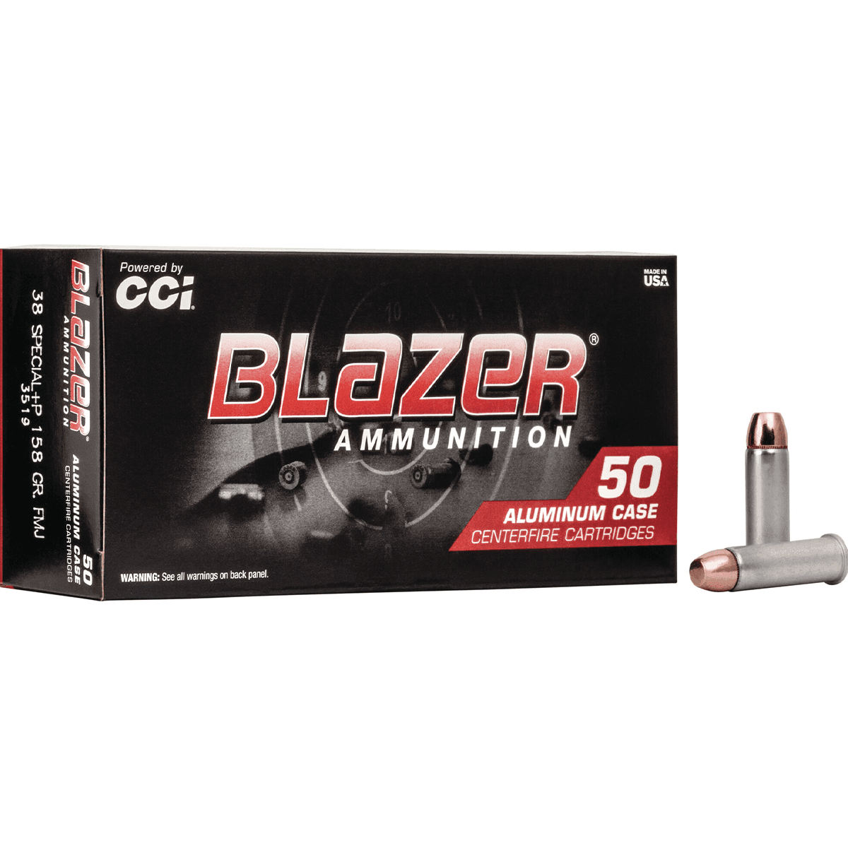 CCI Blazer 38 Special +P 158 gr Total Metal Jacket (TMJ) 50 Bx CCI Blazer 38 Special +P 158 gr Total Metal Jacket (TMJ) 50 Bx