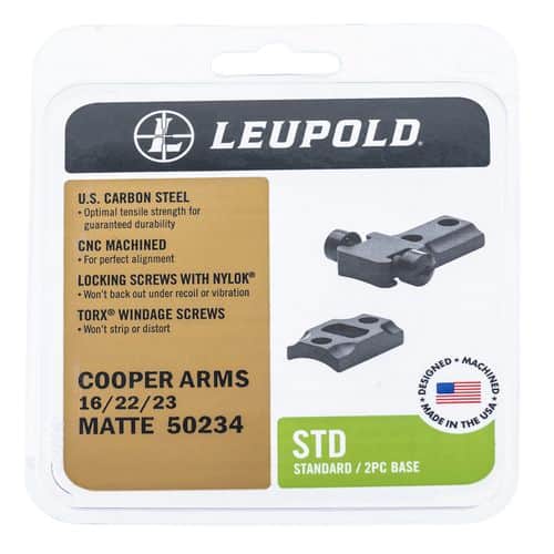 Leupold 50234 Standard Base Matte Black Cooper Arms 16/22/23 Leupold 50234 Standard Base Matte Black Cooper Arms 16/22/23