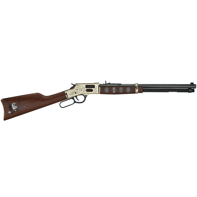 Henry Golden Boy Eagle Scout Tribute Edition Lever Action Rifle 22 Short,Long,LR 16 LR/21 Short 20" Nickel Plated American Walnut Right Hand Henry Golden Boy Eagle Scout Tribute Edition Lever Action Rifle 22 Short,Long,LR 16 LR/21 Short 20" Nickel Plated American Walnut Right Hand