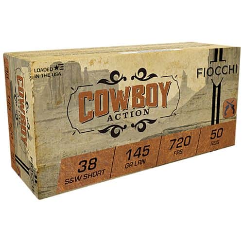 Fiocchi 38SWSHL Cowboy Action 38 S&W Short 145 gr Lead Round Nose (LRN) 50 Bx/ 20 Cs Fiocchi 38SWSHL Cowboy Action 38 S&W Short 145 gr Lead Round Nose (LRN) 50 Bx/ 20 Cs