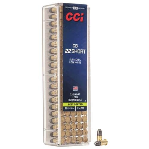 CCI 0026 Specialty CB Pest Control 22 Short 29 gr Lead Round Nose 100 Per Box/ 50 Case CCI 0026 Specialty CB Pest Control 22 Short 29 gr Lead Round Nose 100 Per Box/ 50 Case