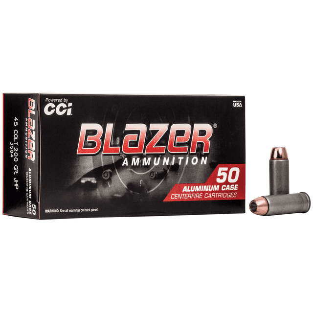 CCI 3584 Blazer 45 Colt (LC) 200 gr Jacketed Hollow Point (JHP) 50 Bx CCI 3584 Blazer 45 Colt (LC) 200 gr Jacketed Hollow Point (JHP) 50 Bx