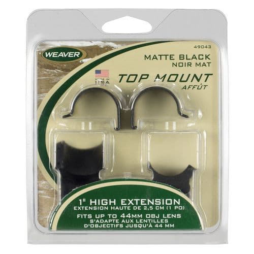 Weaver Mounts 49043 Scope Ring Set Top Mount QD Extended Detachable 1" Matte Black Aluminum Weaver Mounts 49043 Scope Ring Set Top Mount QD Extended Detachable 1" Matte Black Aluminum