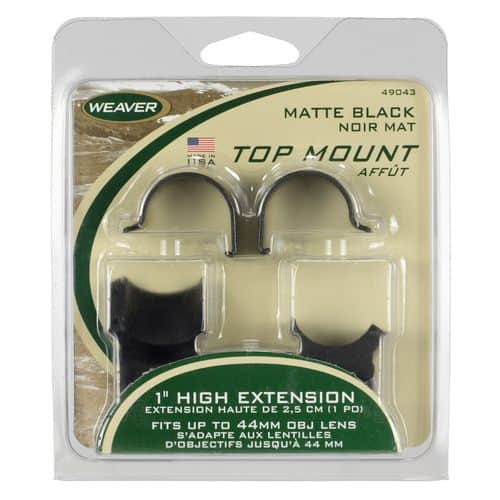 Weaver Mounts 49043 Scope Ring Set Top Mount QD Extended Detachable 1" Matte Black Aluminum Weaver Mounts 49043 Scope Ring Set Top Mount QD Extended Detachable 1" Matte Black Aluminum